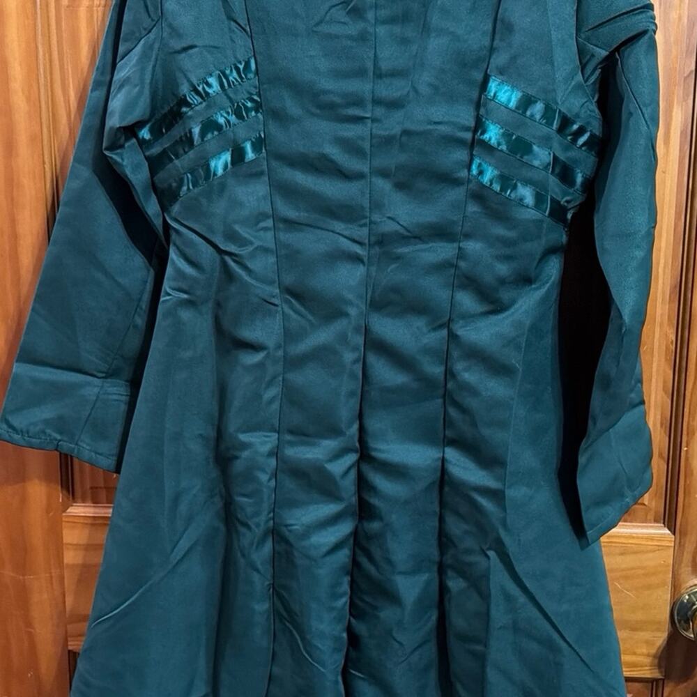 Renaissance Steampunk Style Tailcoat Green Jacket Long Coat Women's Size 2XL - Picture 4 of 4